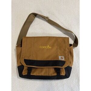 Carhartt Brown Messenger Bag Work Laptop Shoulder Bag Durable Canvas Logo